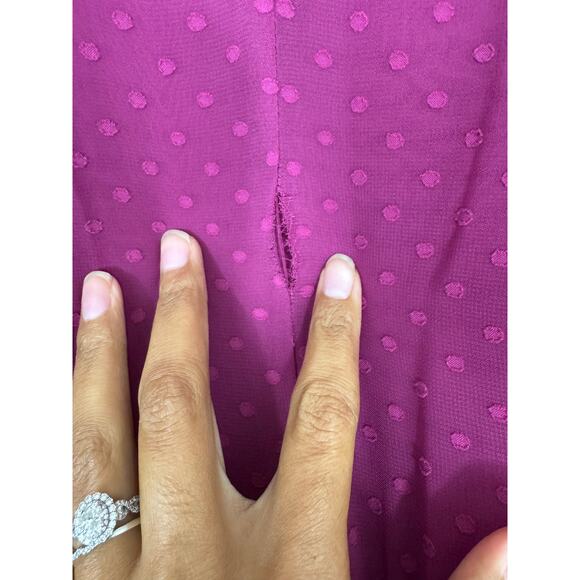 Nanette Nanette Lepore Raspberry Swiss Dot Tiered Dress NWT Size 8 - Picture 6 of 10